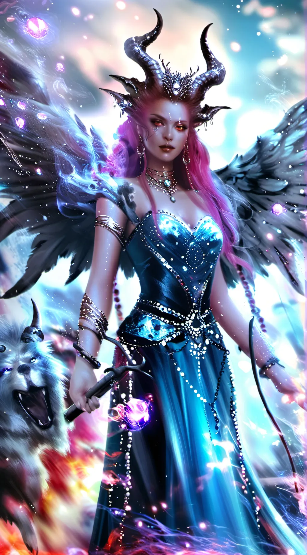ai character: demon queen background