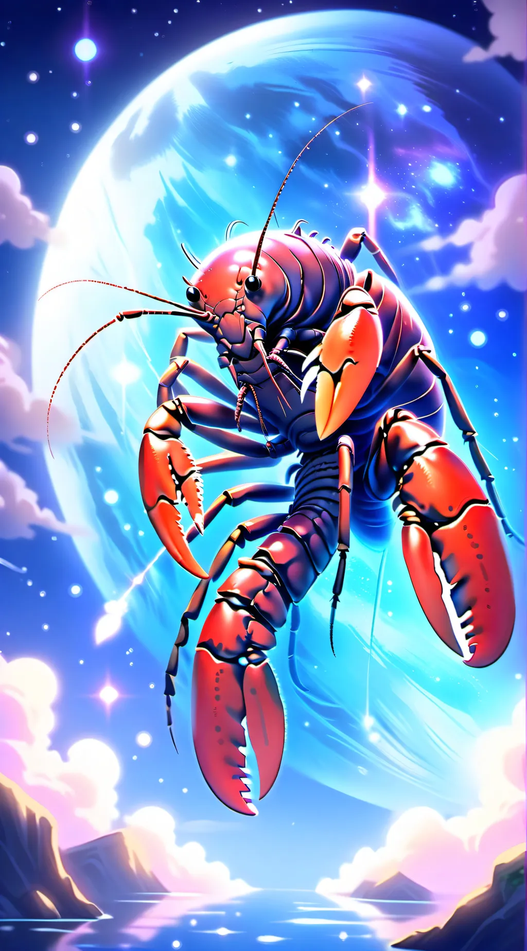 ai character: Space Lobster background