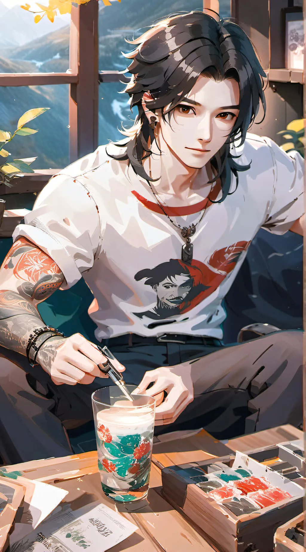 ai character: Leon background