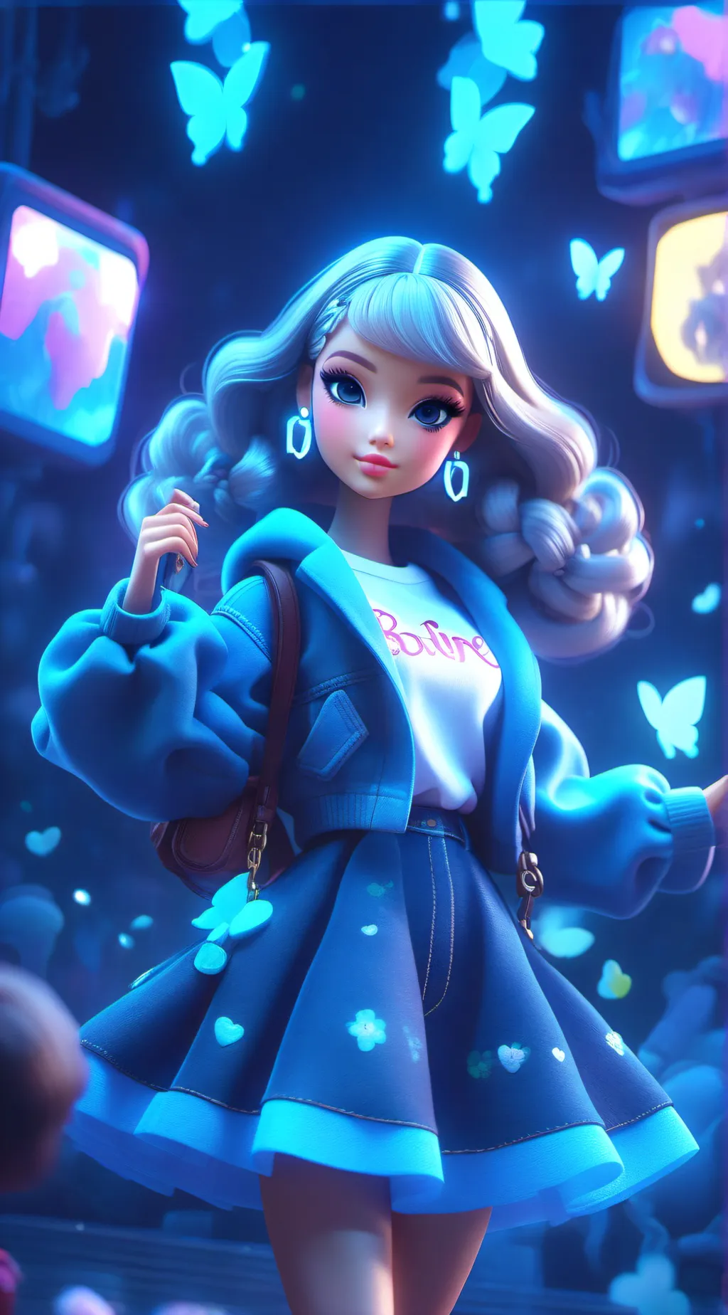 ai character: Barbie background