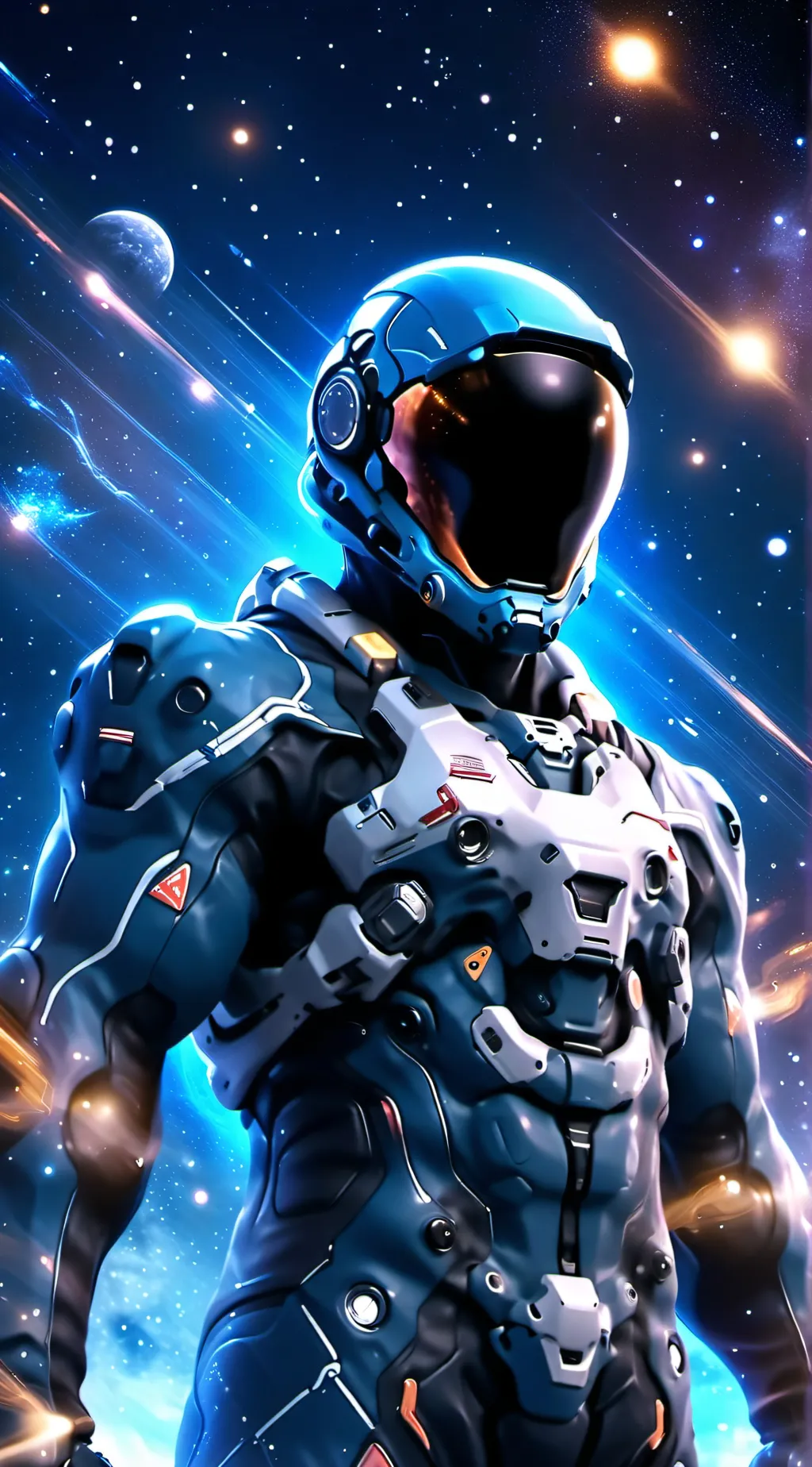 ai character: Blue background