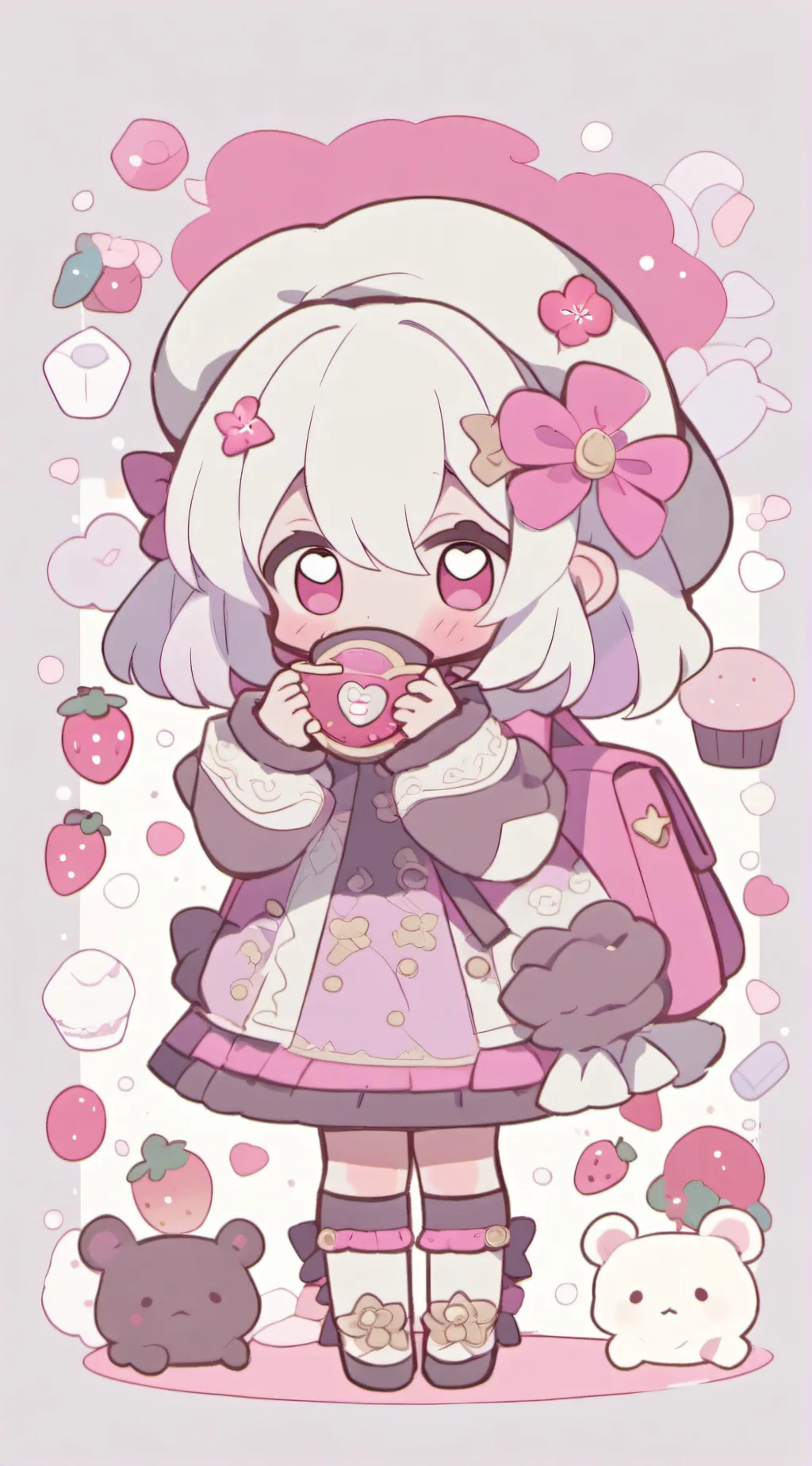 ai character: little flower background