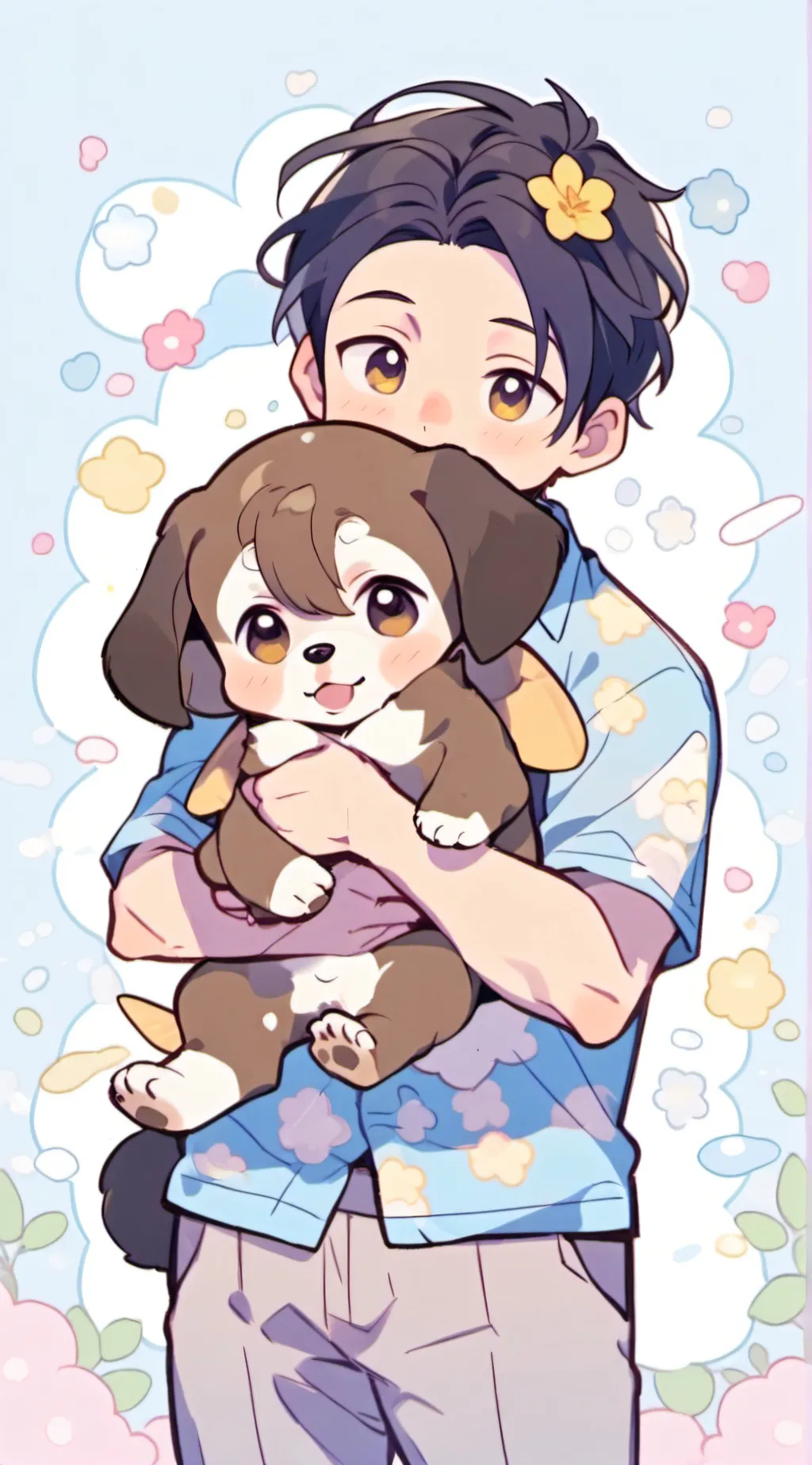 ai character: Dog lover. background