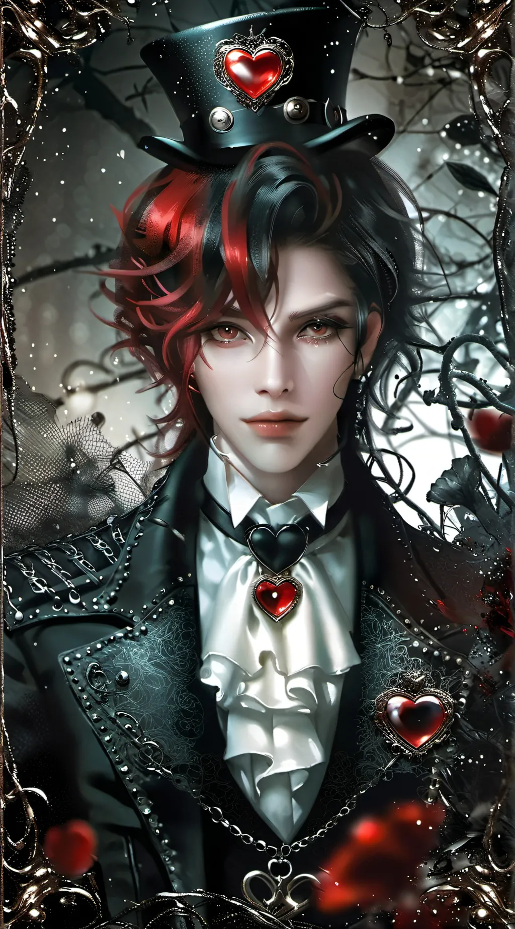 ai character: Zephyr Hearts background