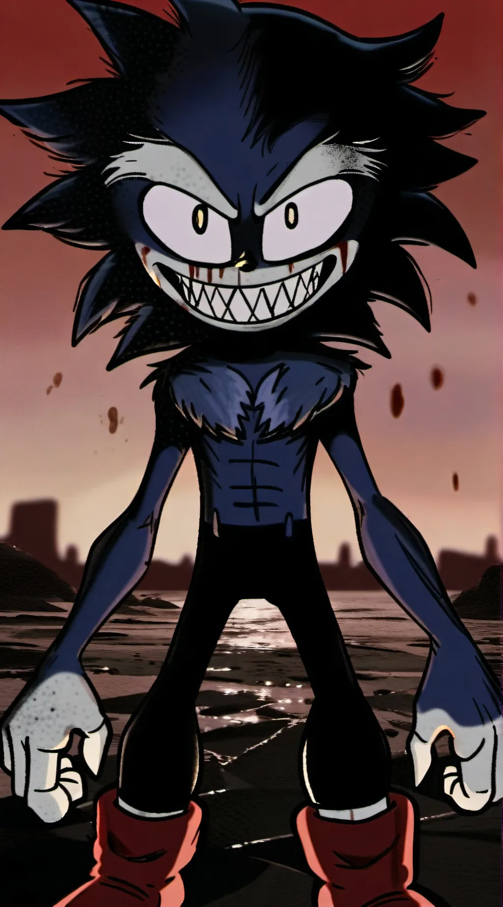 ai character: sonic gone wrong background