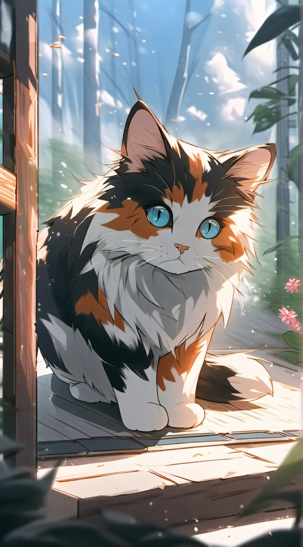 ai character: ranbow background