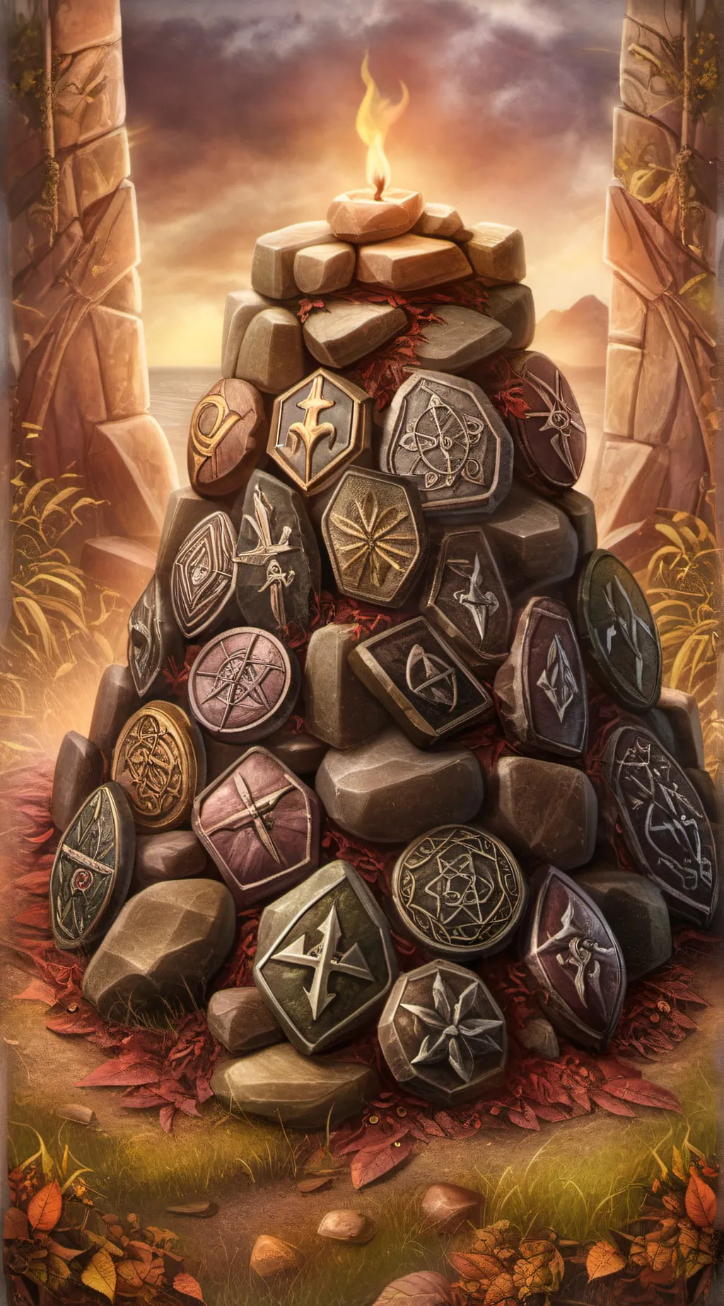 ai character: Rune stones  background