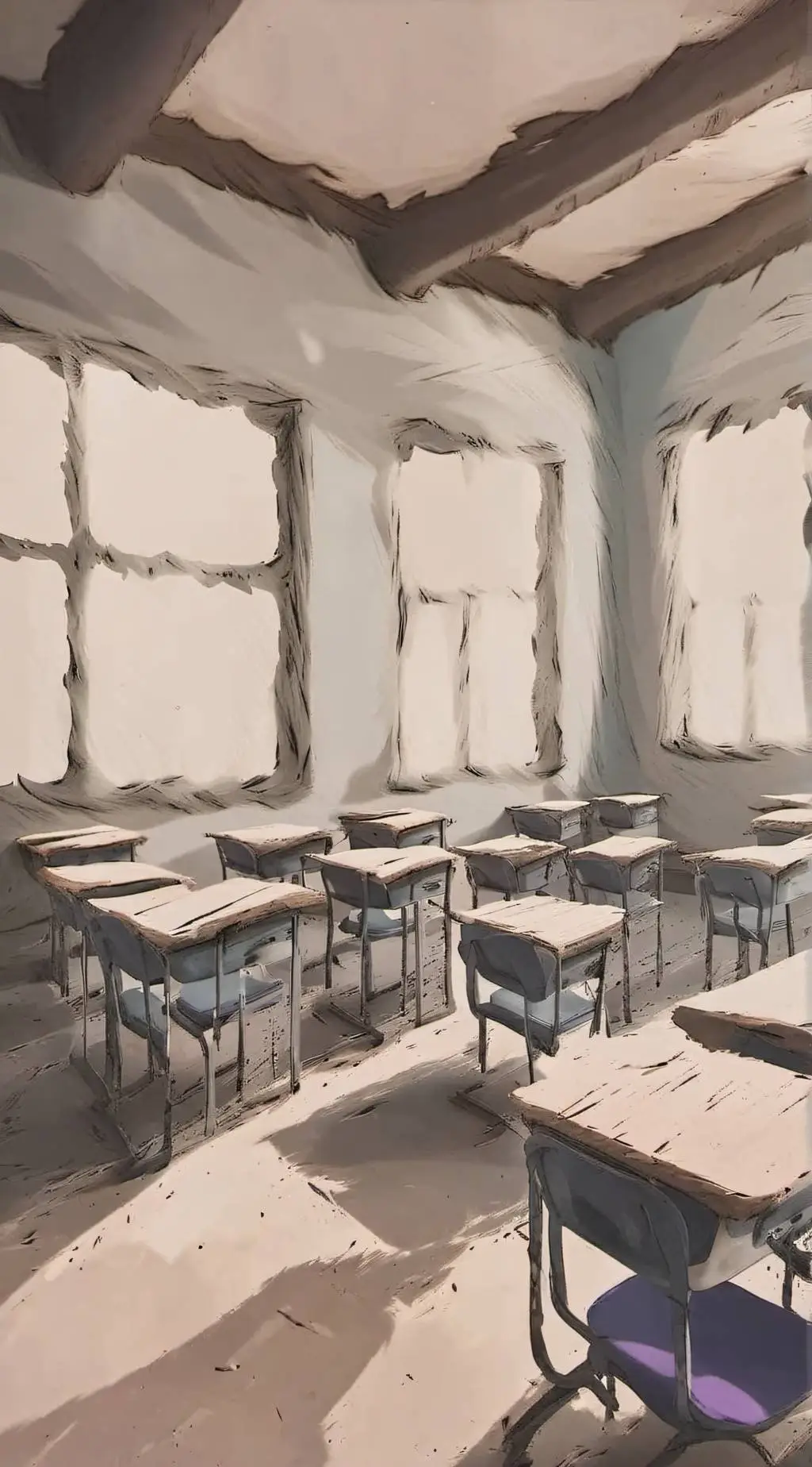 ai character: Mha classroom background