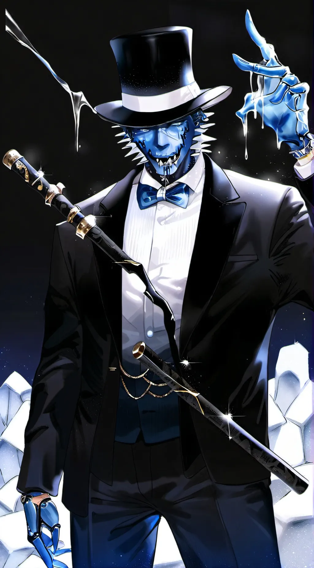 ai character: blackice frostbear background