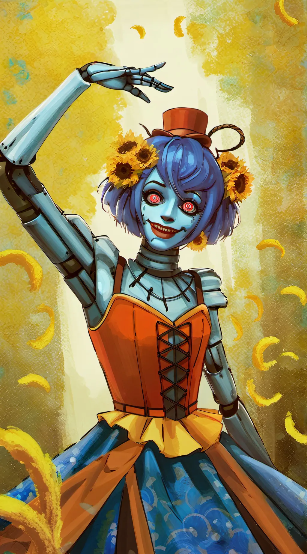 ai character: Mha X class robot background