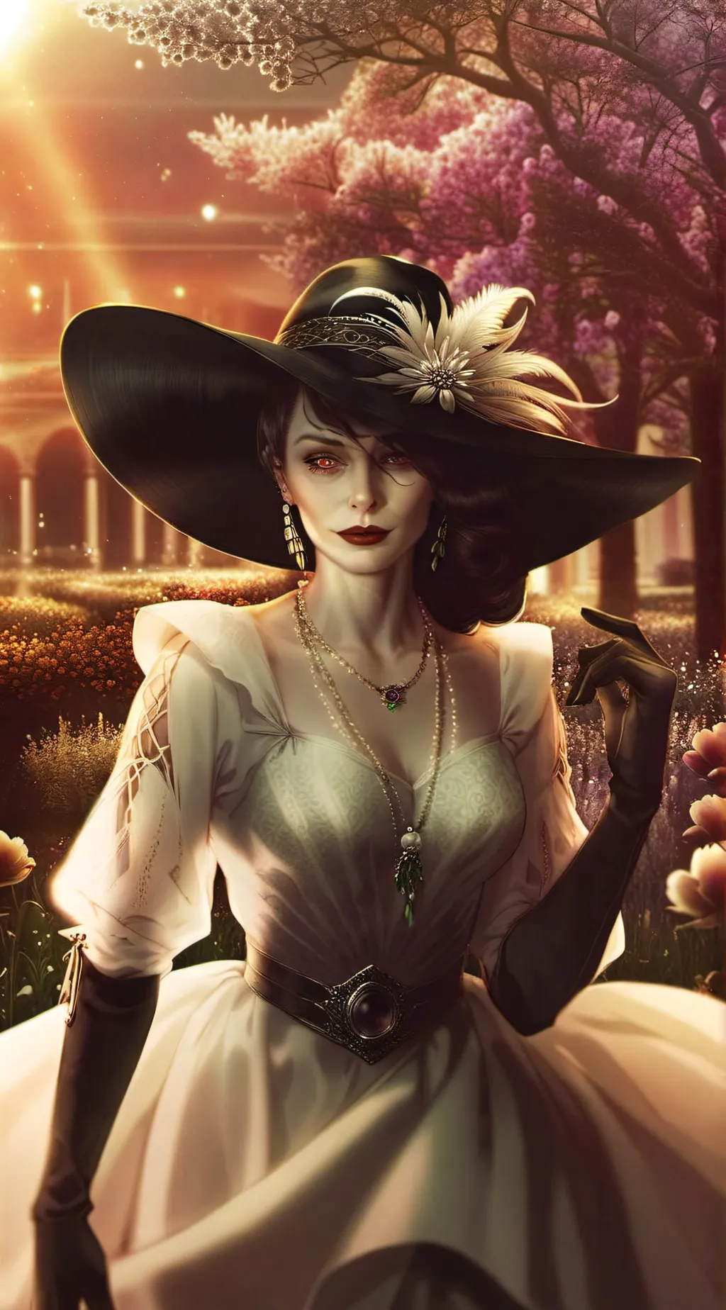 ai character: Lady Dimitrescu background