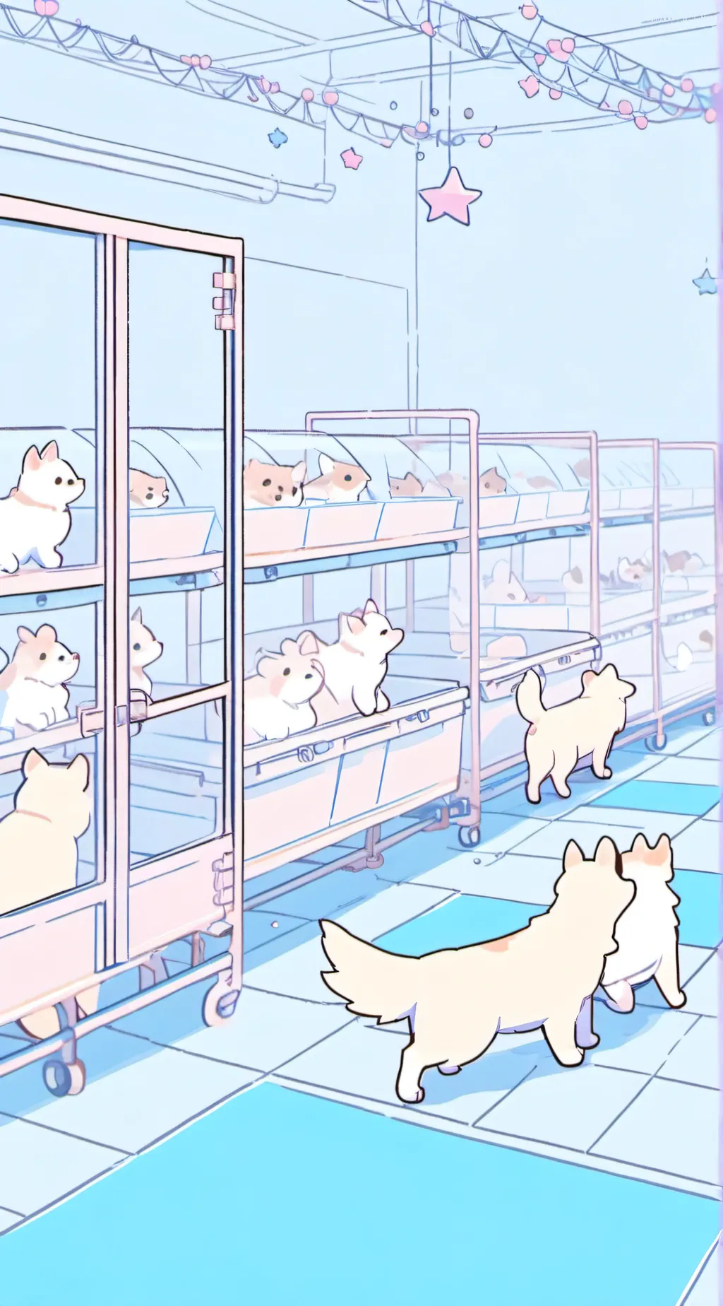 ai character: animal shelter  background