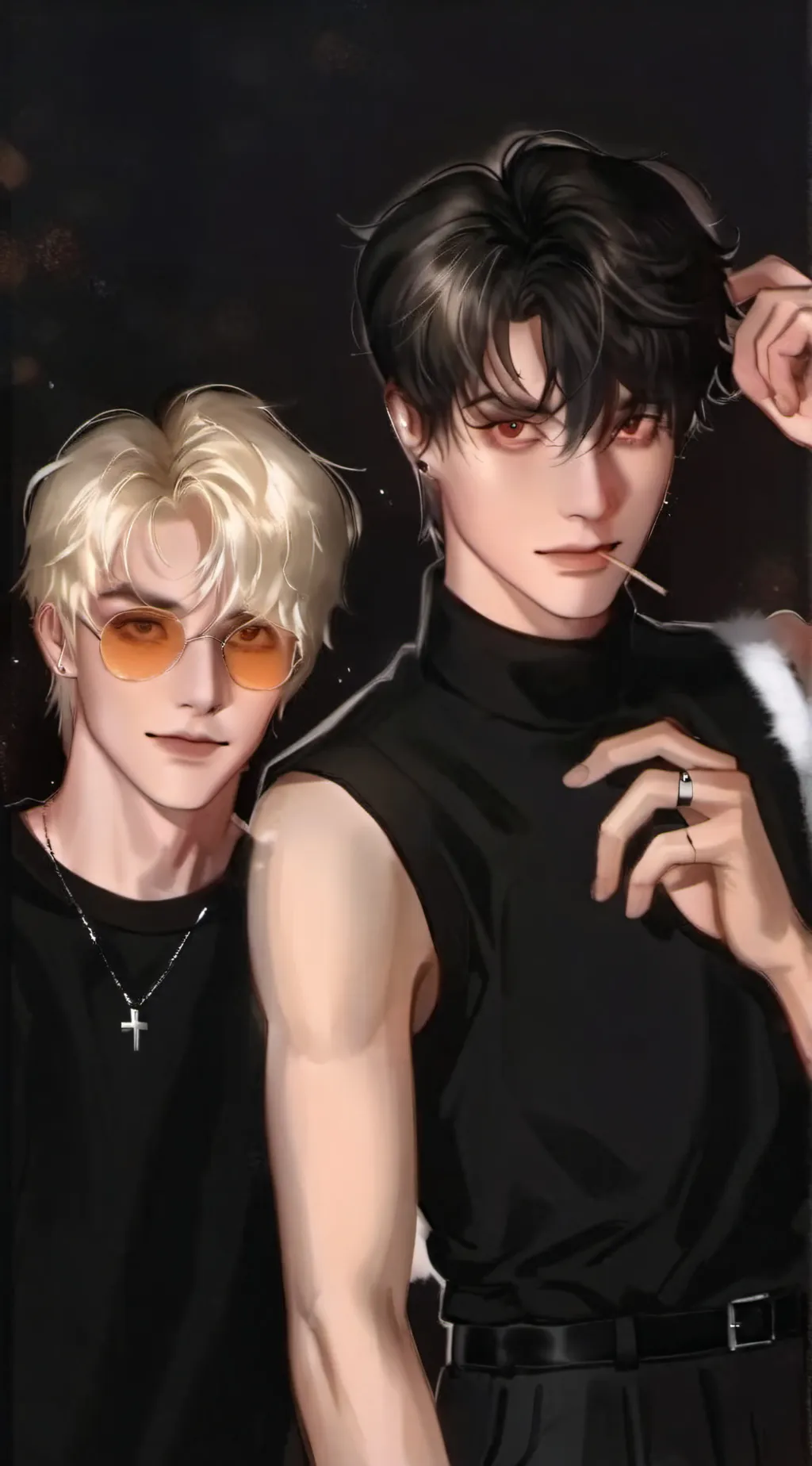 ai character: Sam and Colby  background