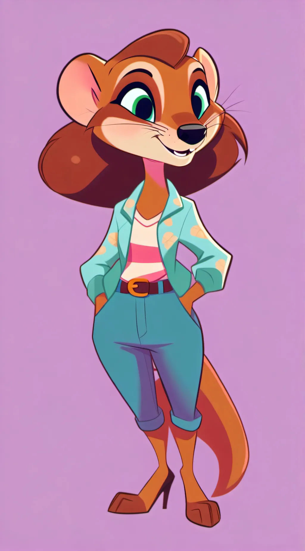 ai character: Weasel girl background