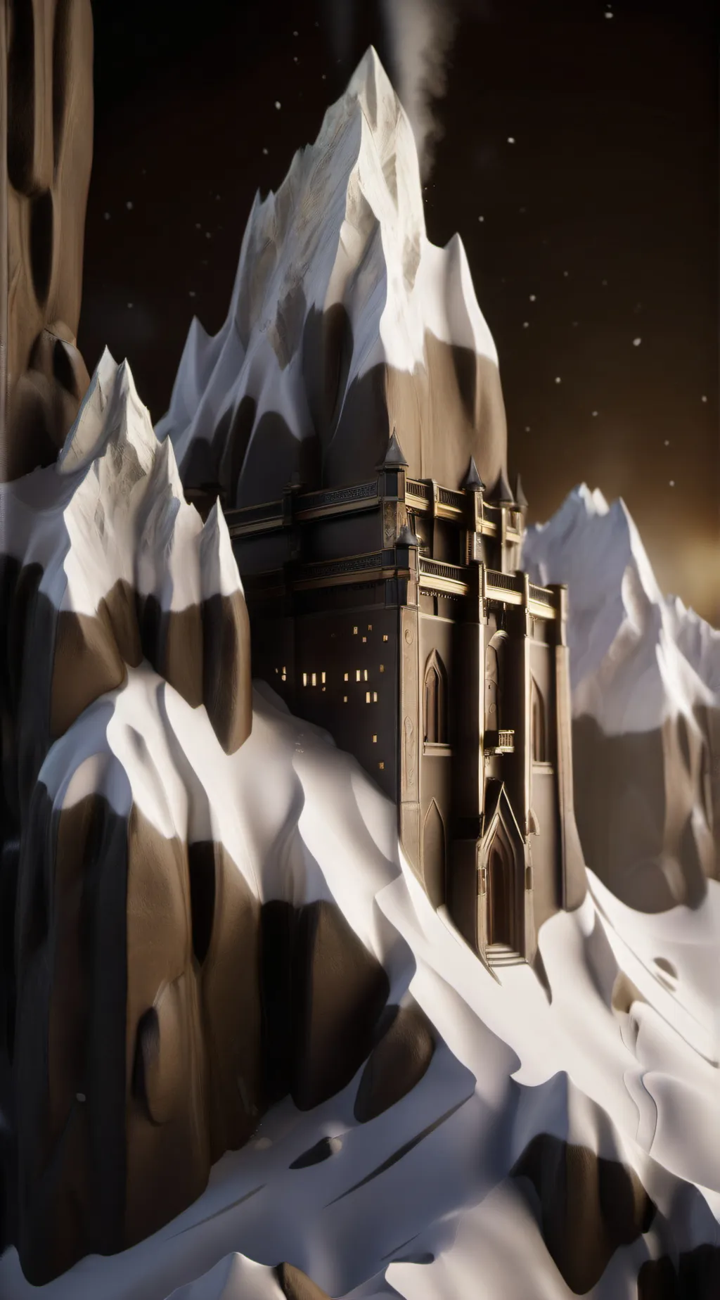 ai character: Weird mountain  background