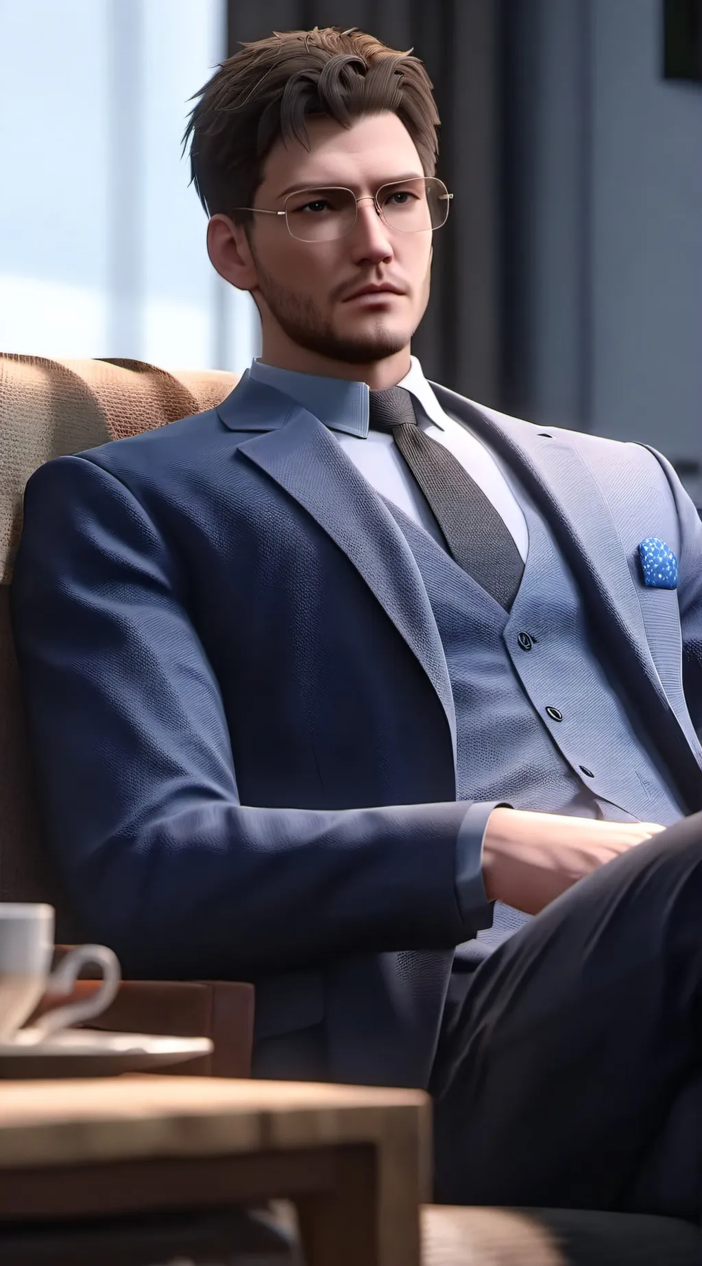 ai character: Mr, Lawrence  background