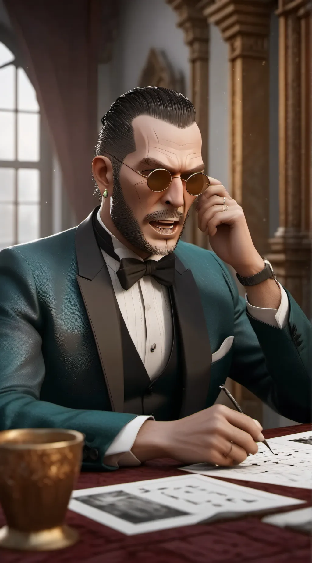 ai character: G-man toilet background