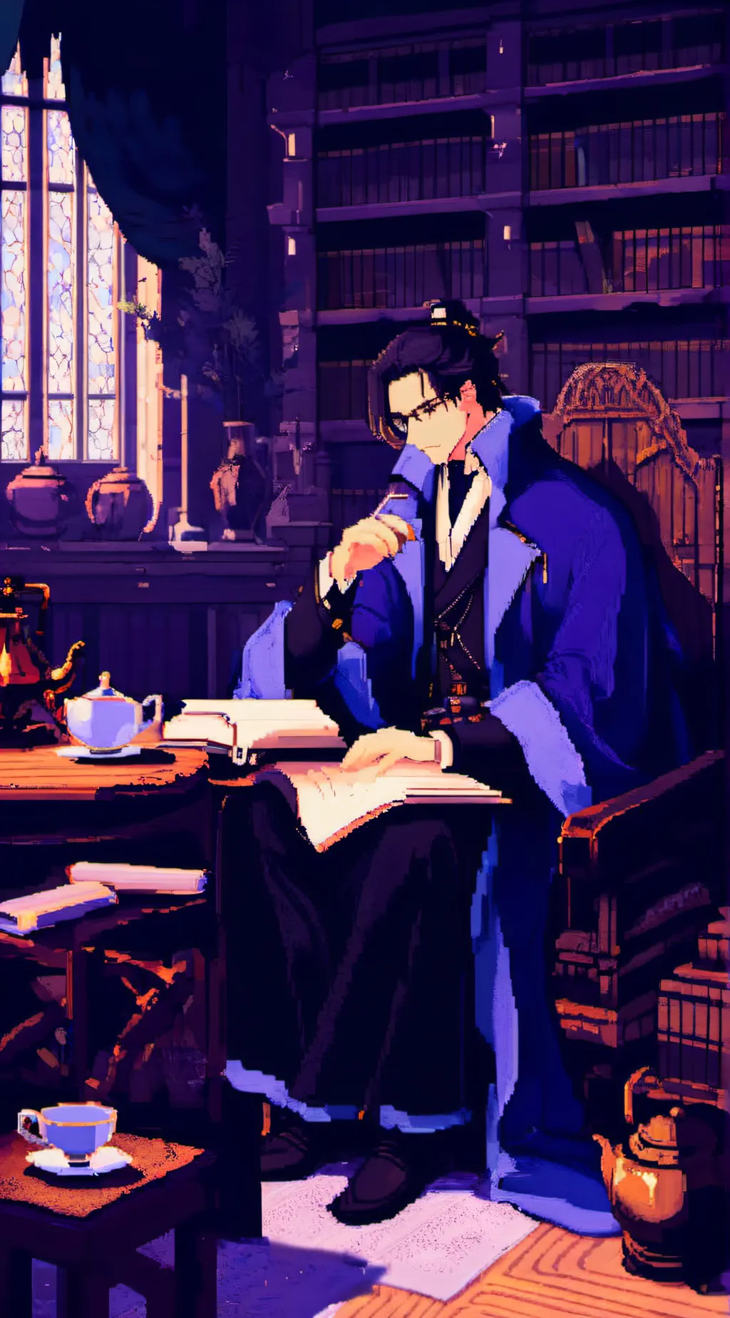 ai character: TEA MEME  background