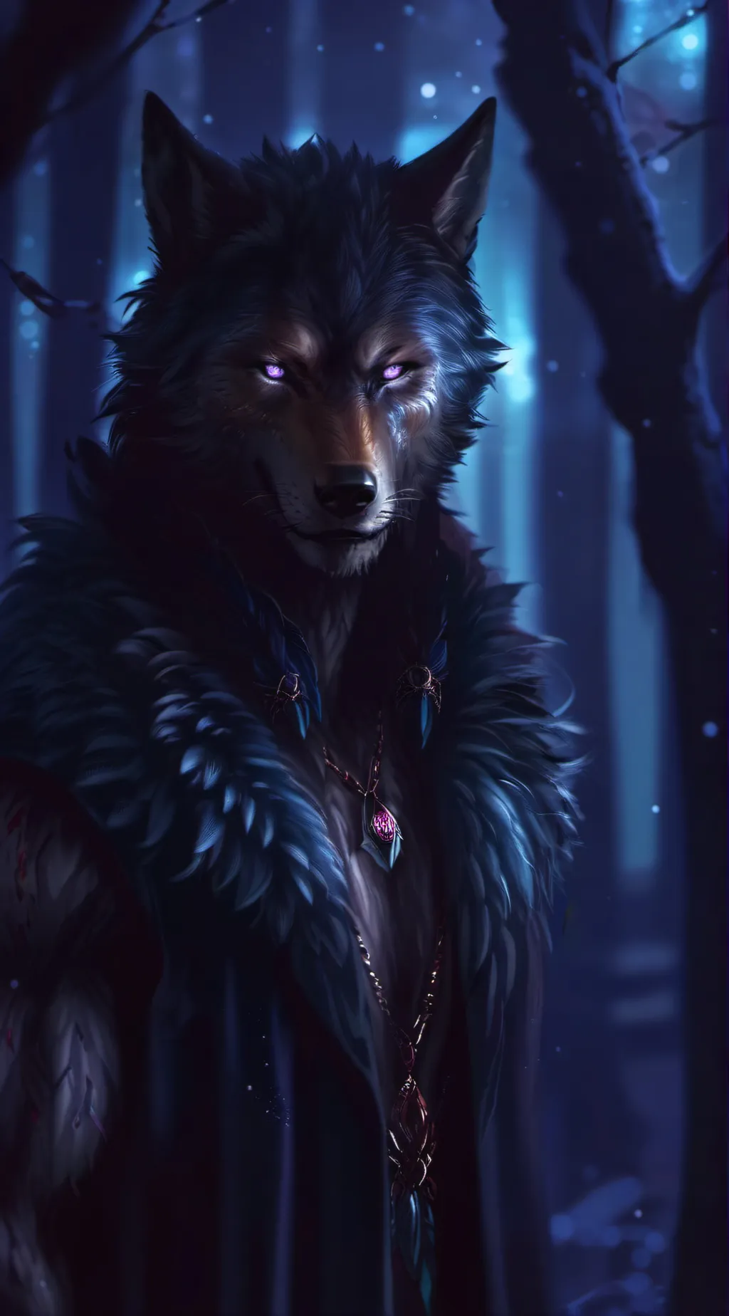 ai character: raven moon background