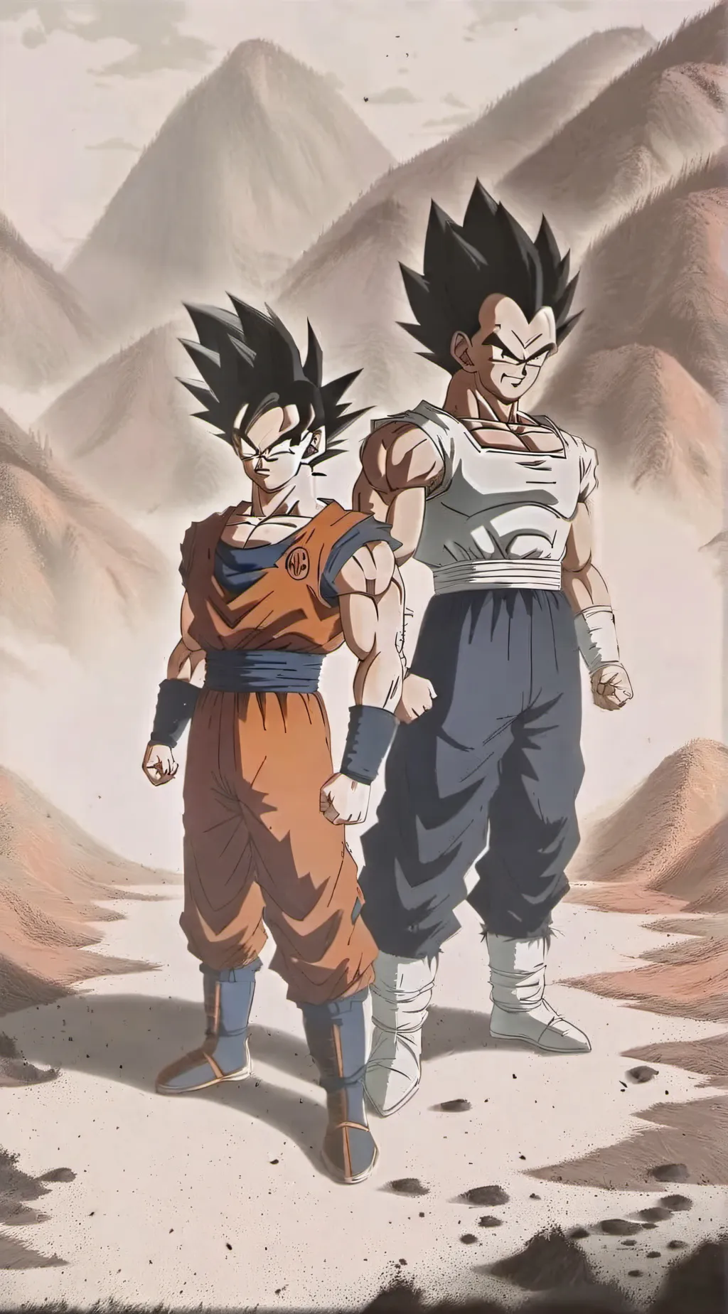 ai character: Goku and Vegeta background