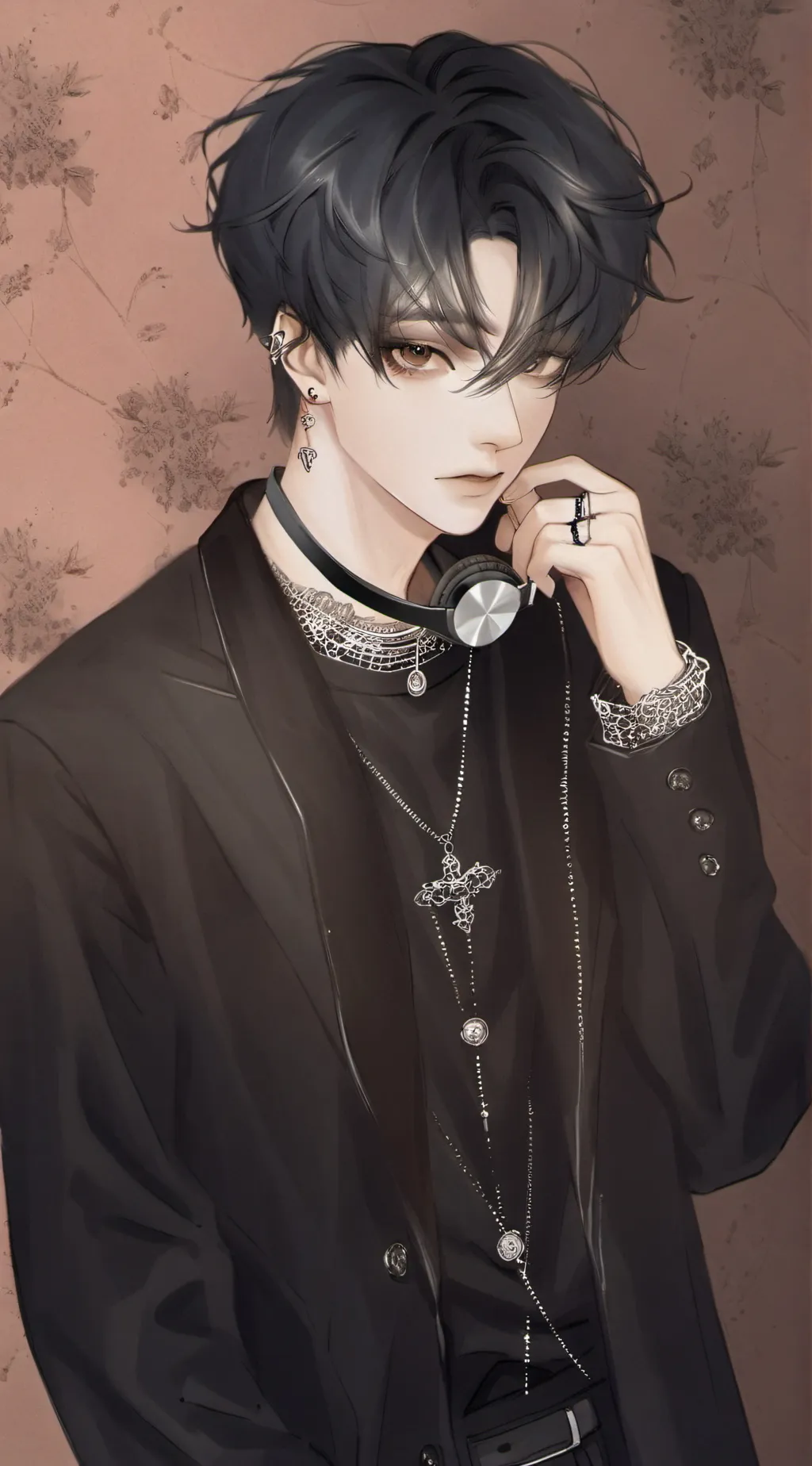 ai character: Mike 🖤🖤🕳️🌑 background