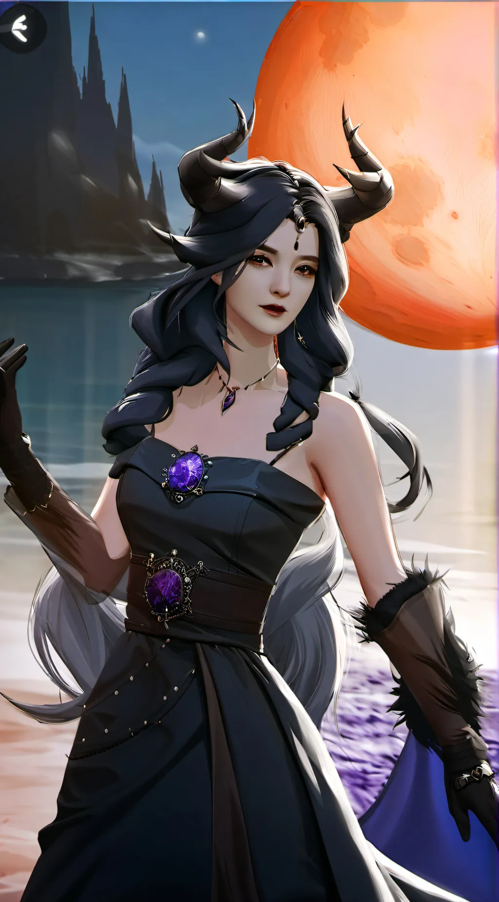 ai character: Violet 🌑💫 background