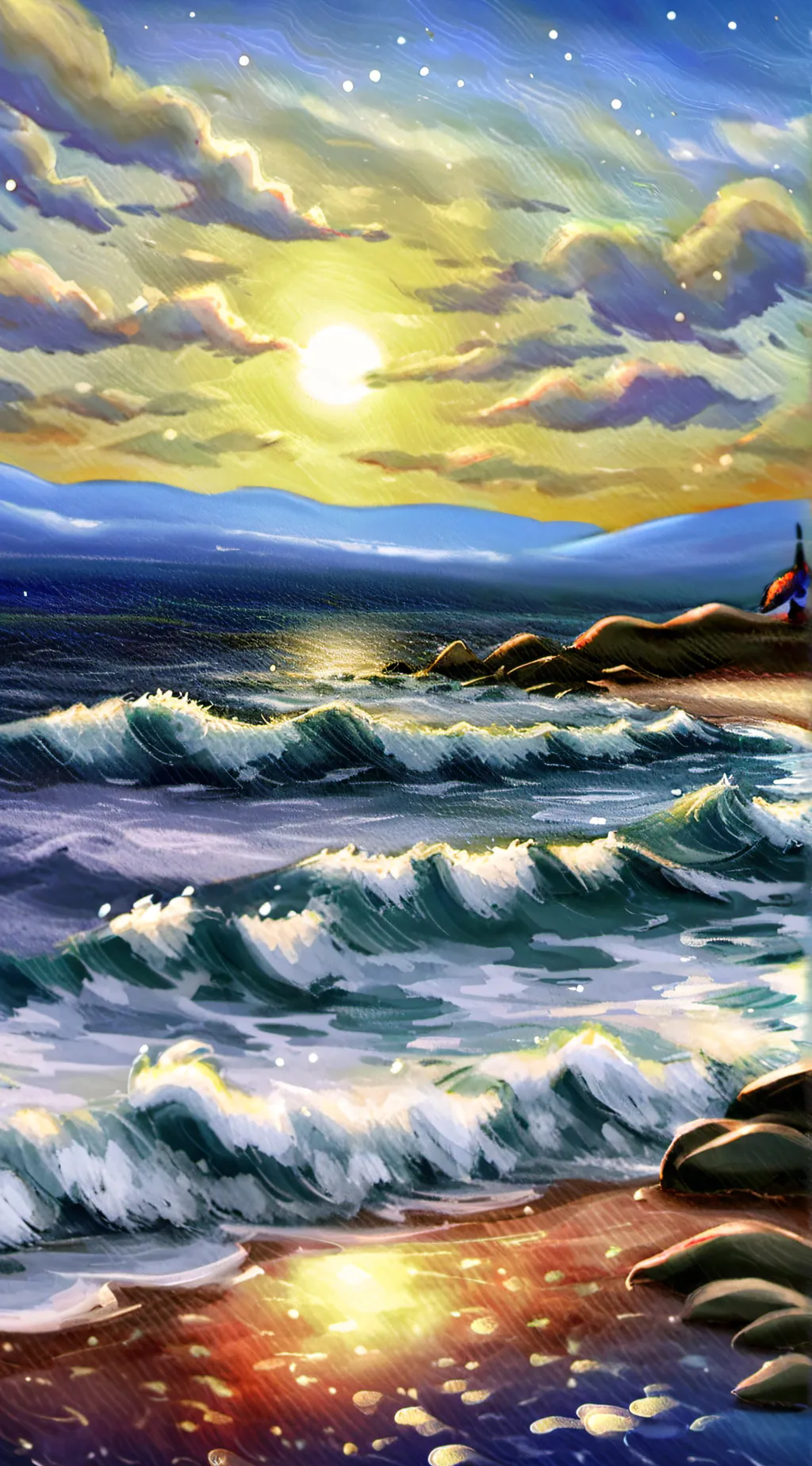 ai character: ocean background