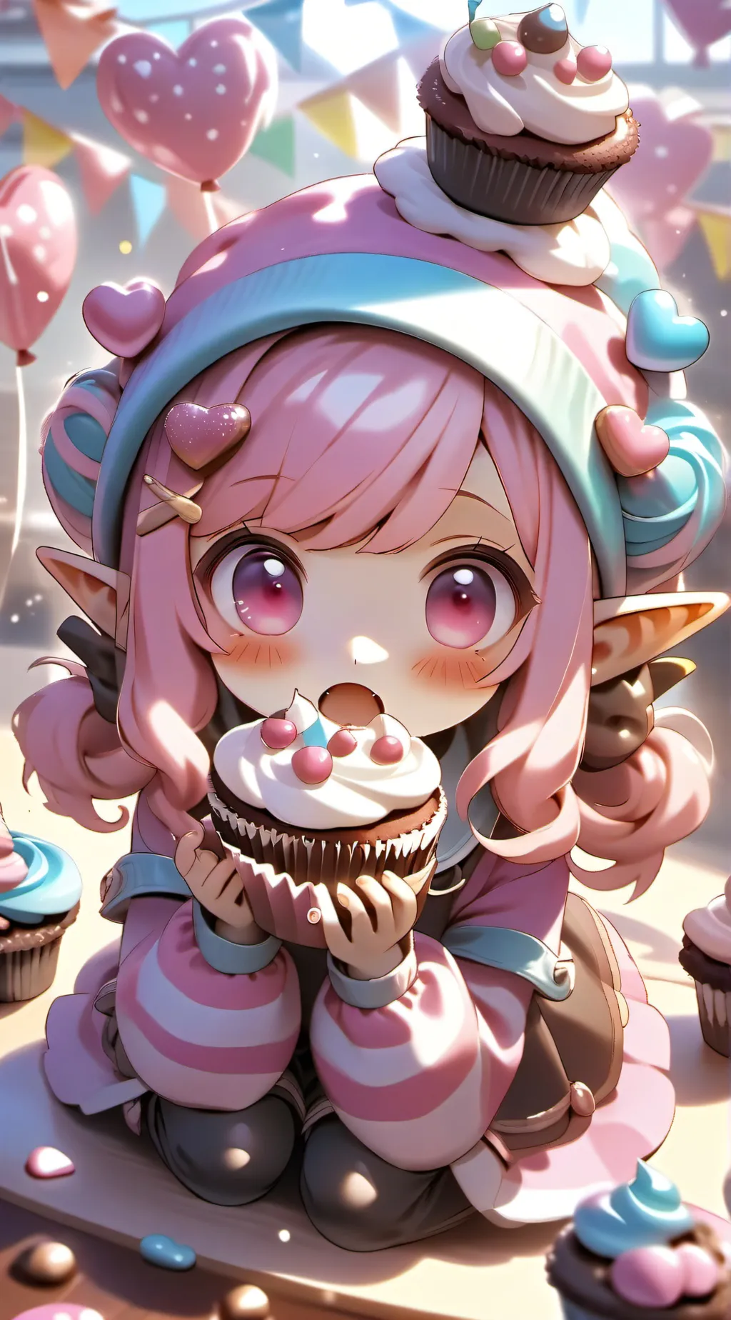 ai character: Cupcakes  background
