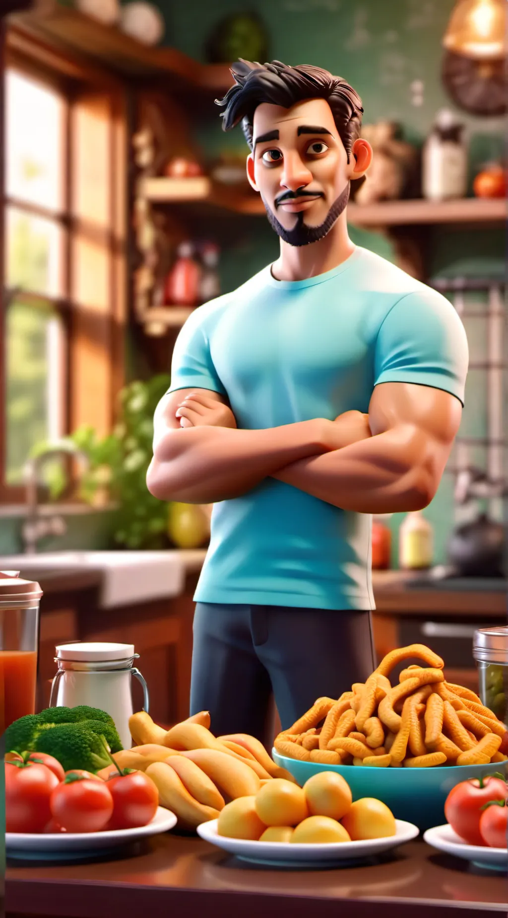 ai character: favourite food background