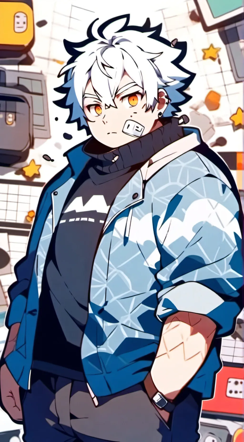 ai character: fat jamin  background