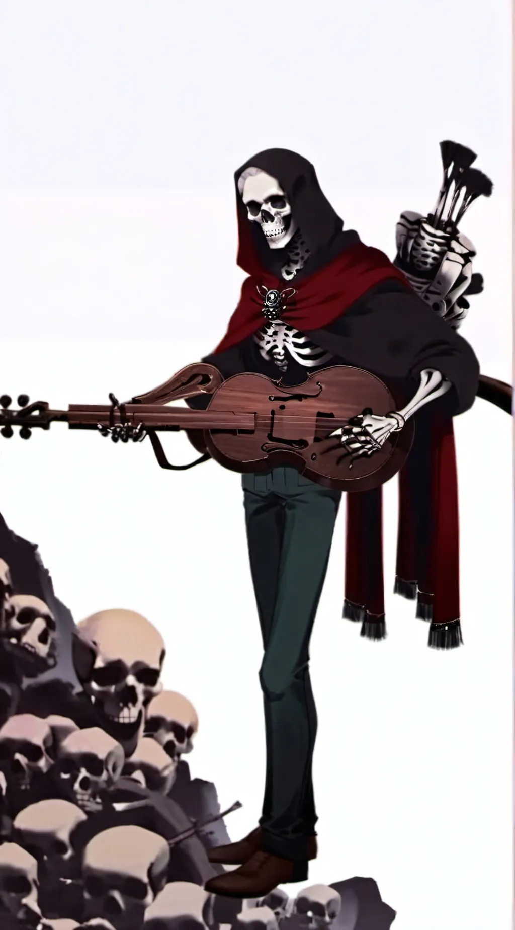 ai character: roasting Skelton  background