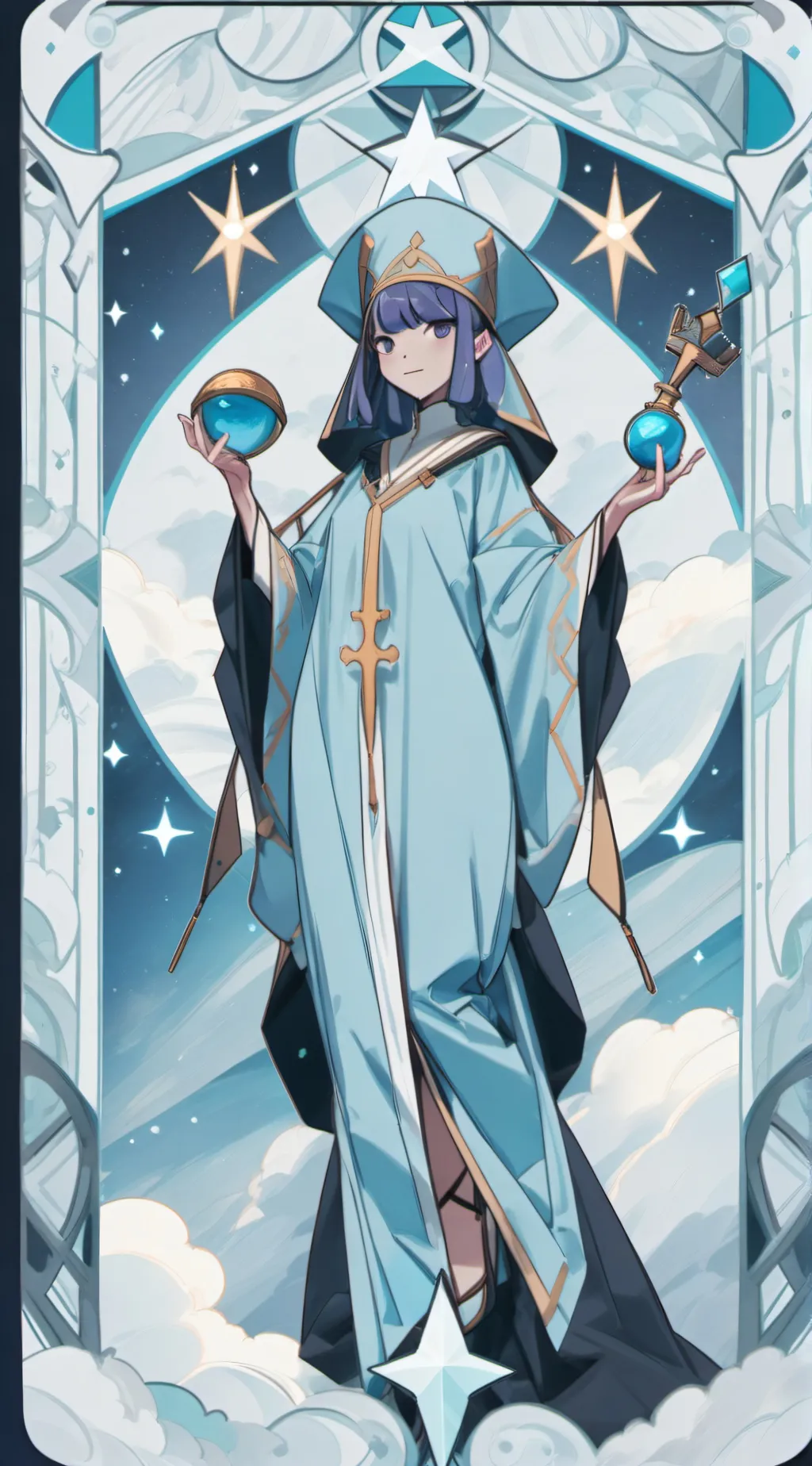 ai character: water background