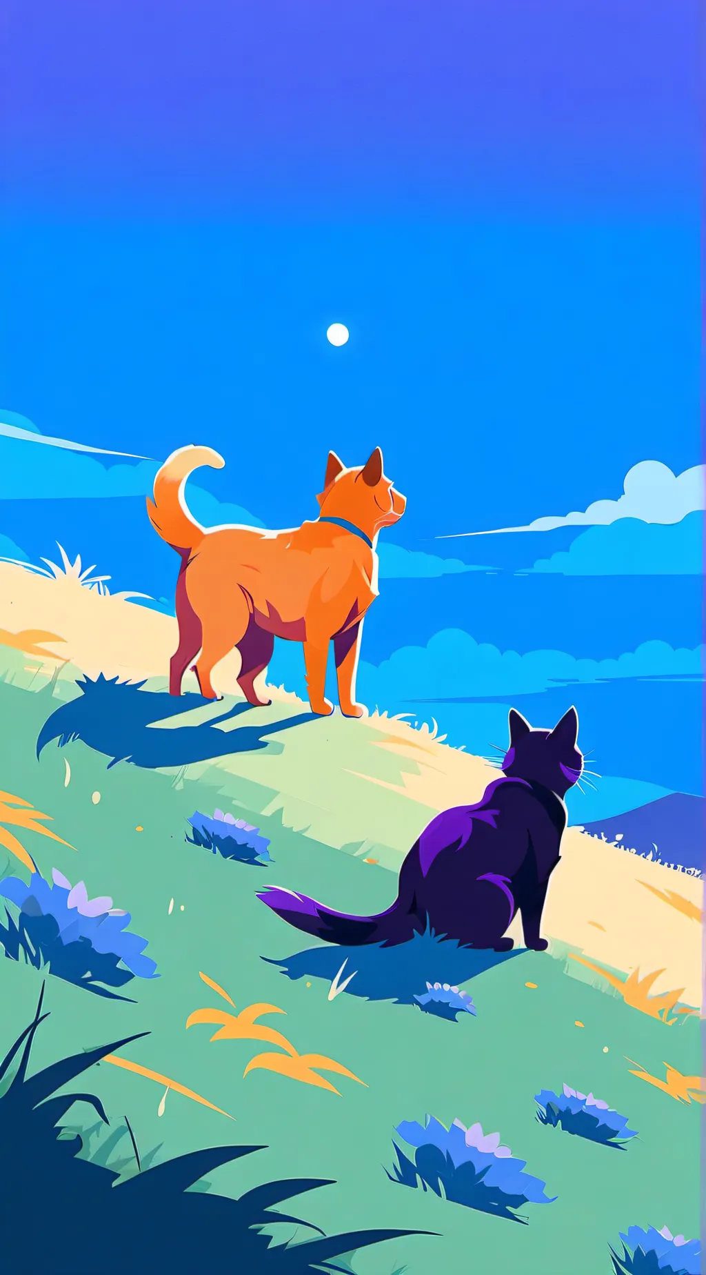 ai character: catnap and dog day background