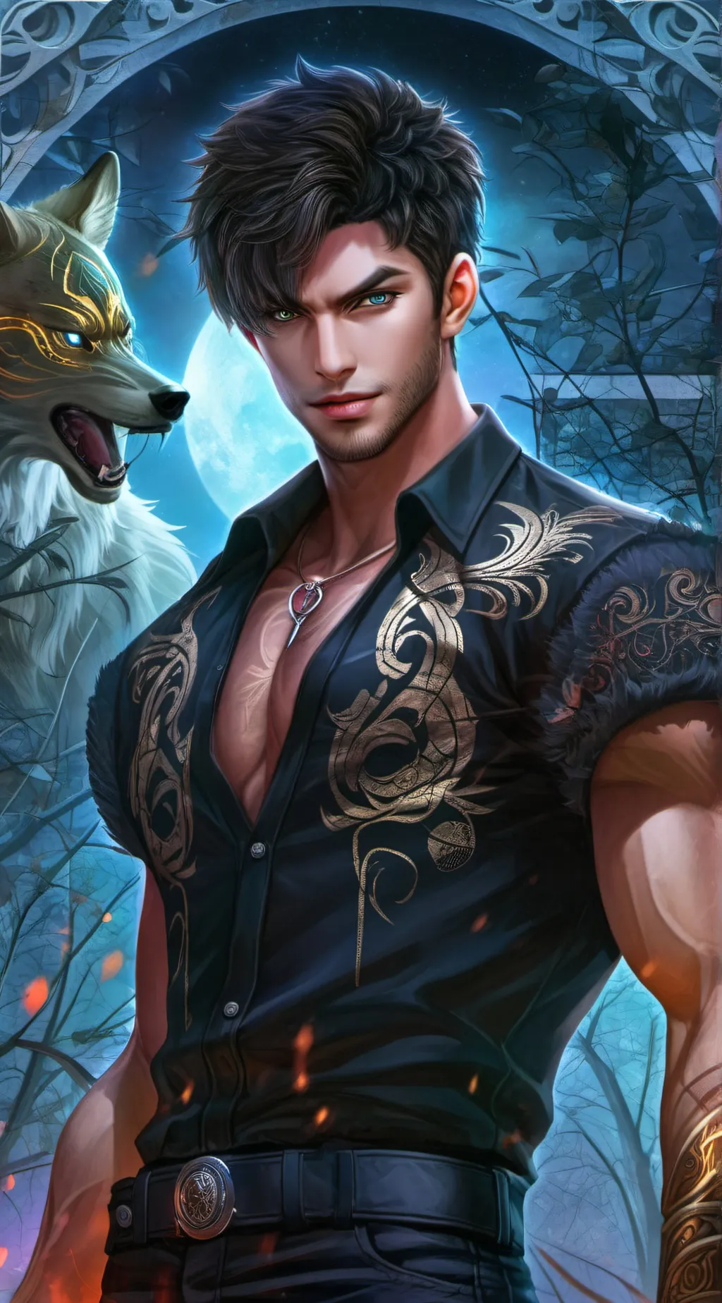ai character: Jaxon Silver background