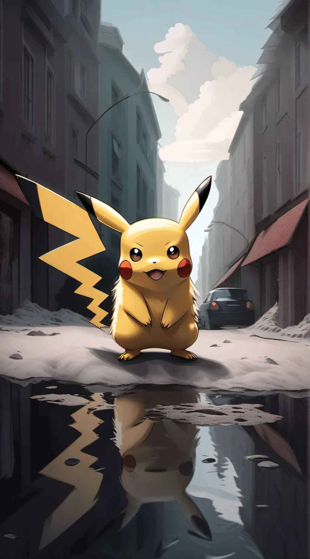 ai character: Pikachu  background