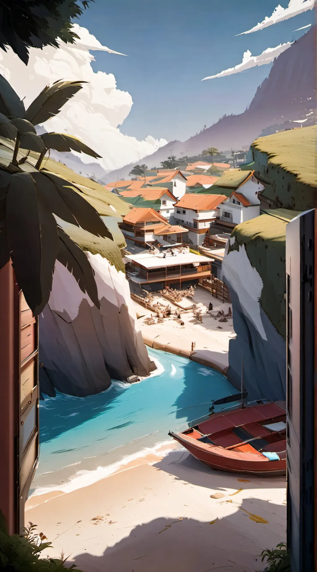 ai character: MHA (beach trip) background