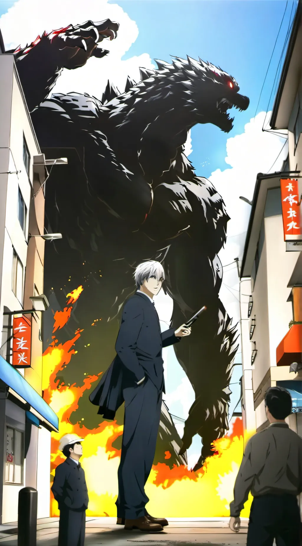 ai character: Godzilla background