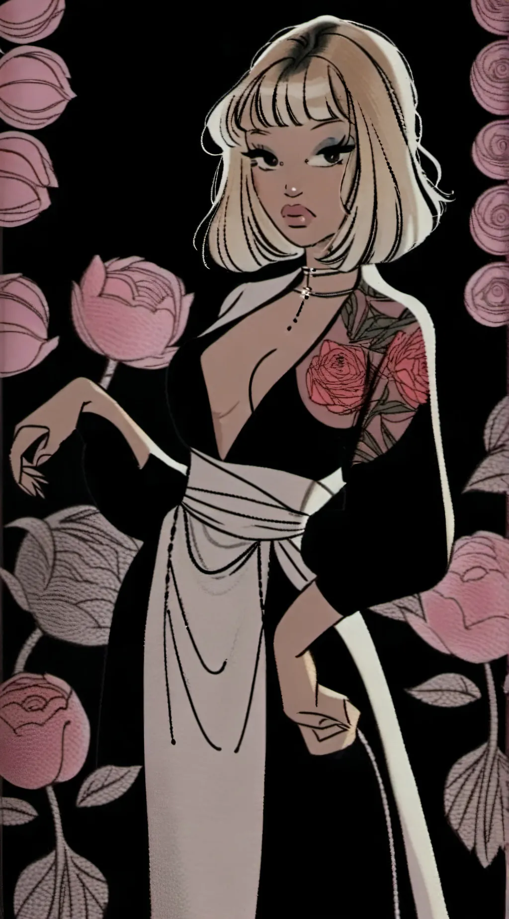 ai character: rose background