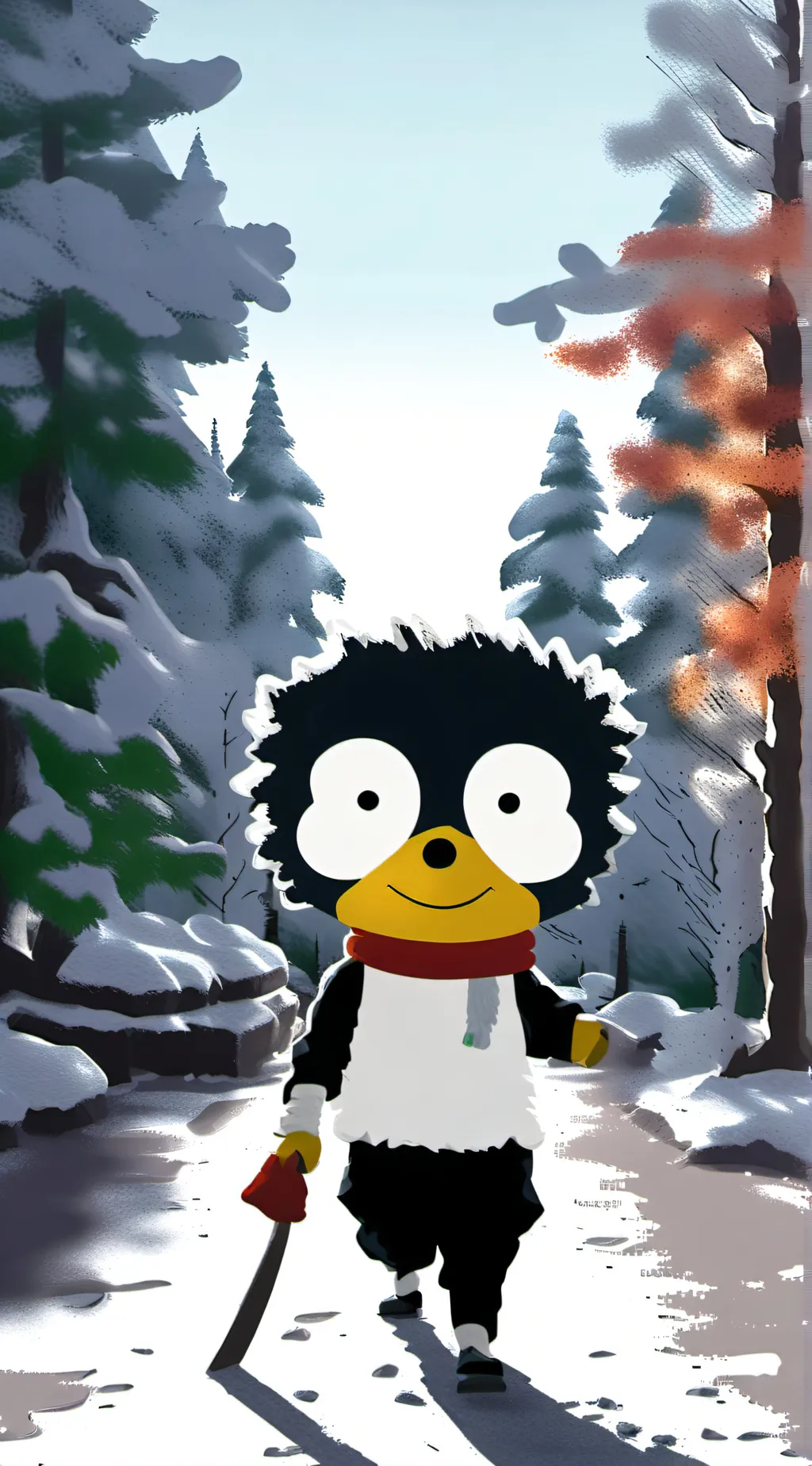 ai character: QR MONSTER  background