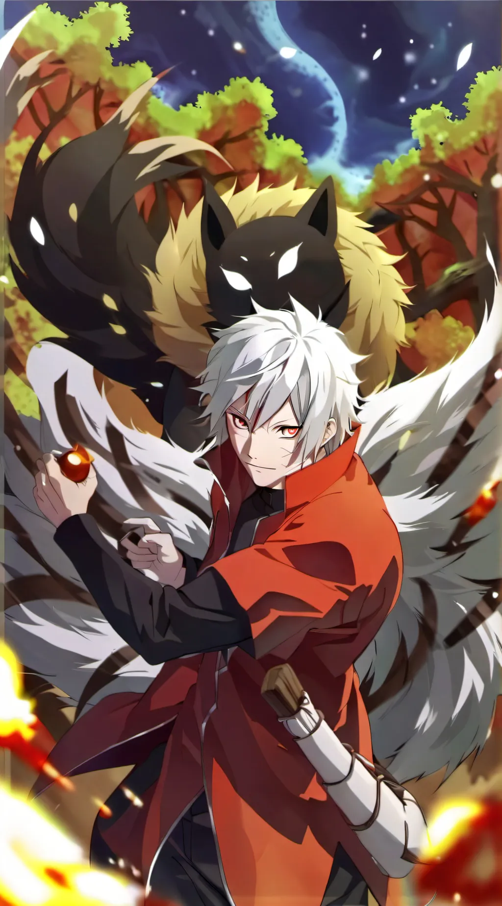 ai character: naruto, nine tail background