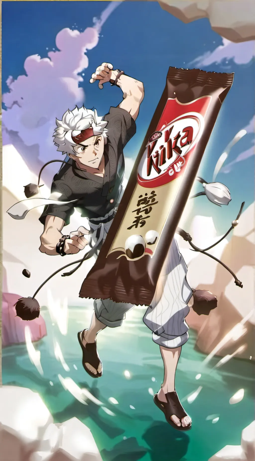 ai character: gojo kitkatler background