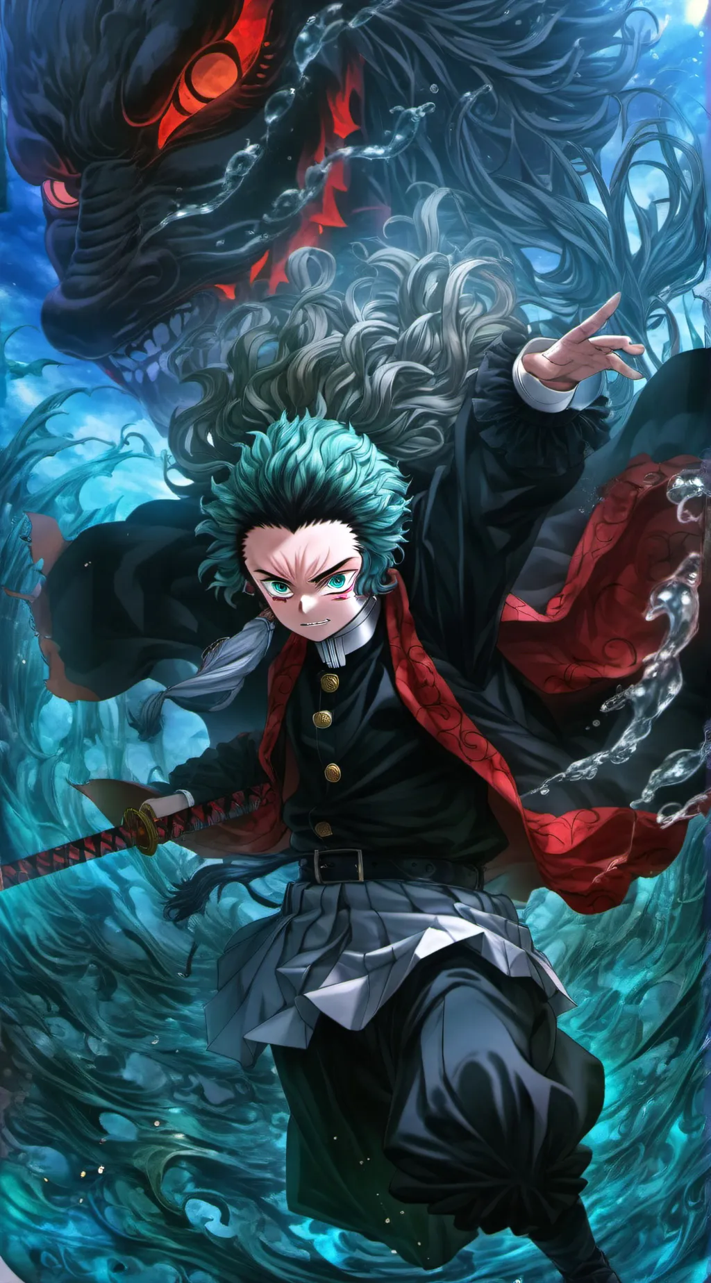 ai character: "Demon Slayer" KNY background