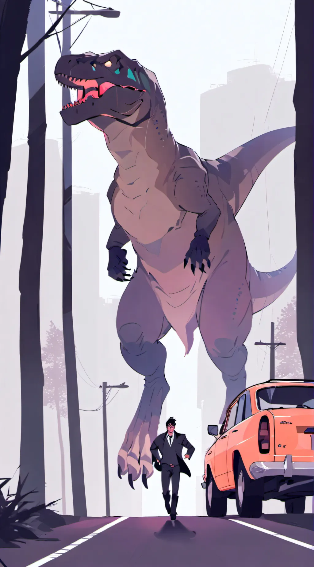 ai character: Skull Pursuit🦖🦖 background