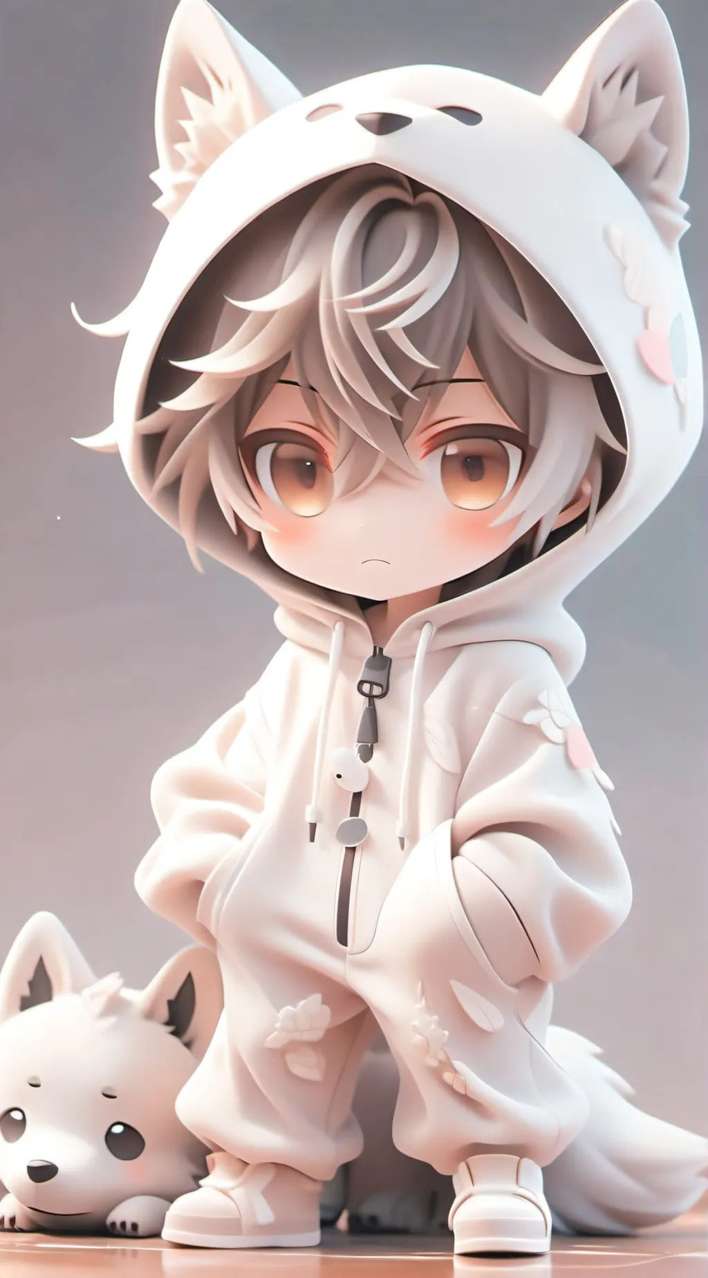 ai character: Chibi Wolf background
