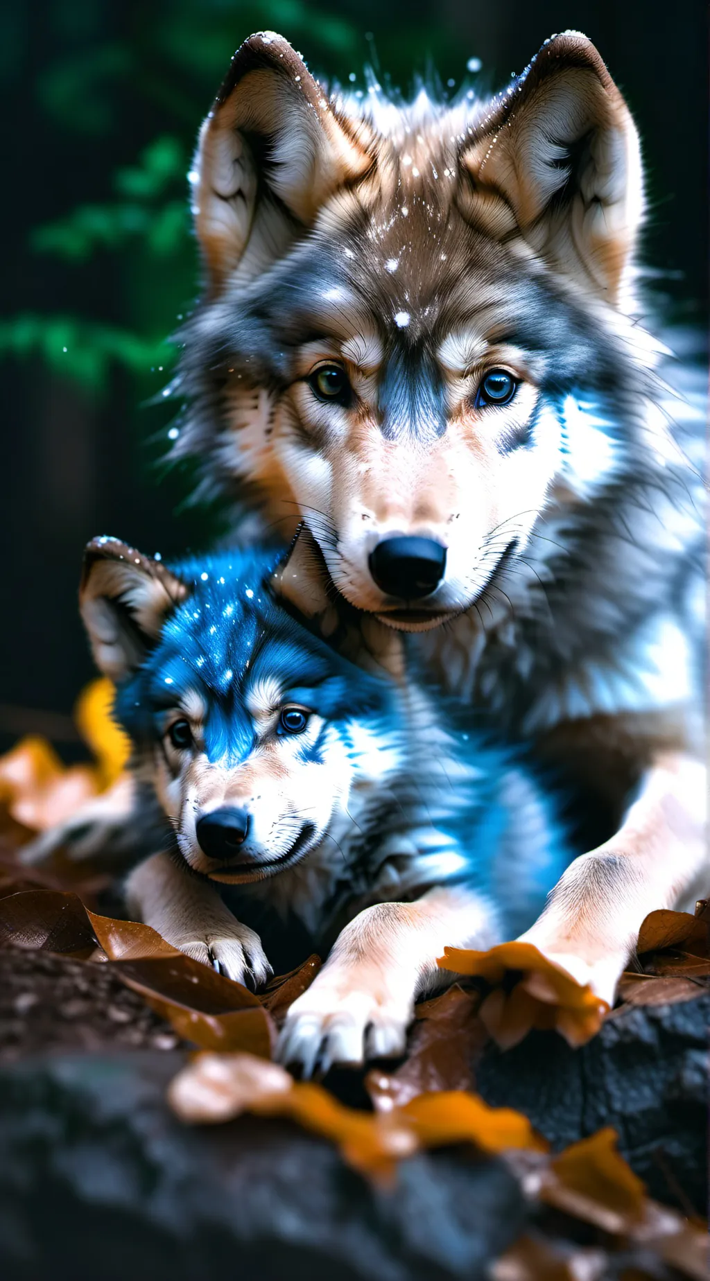 ai character: New born pups background