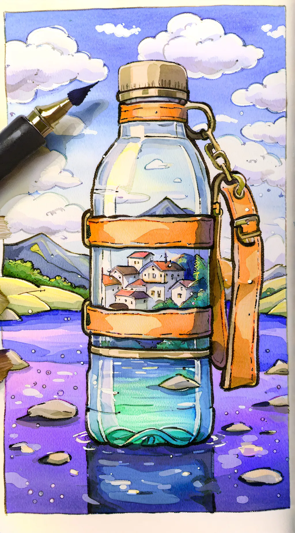 ai character: water  background