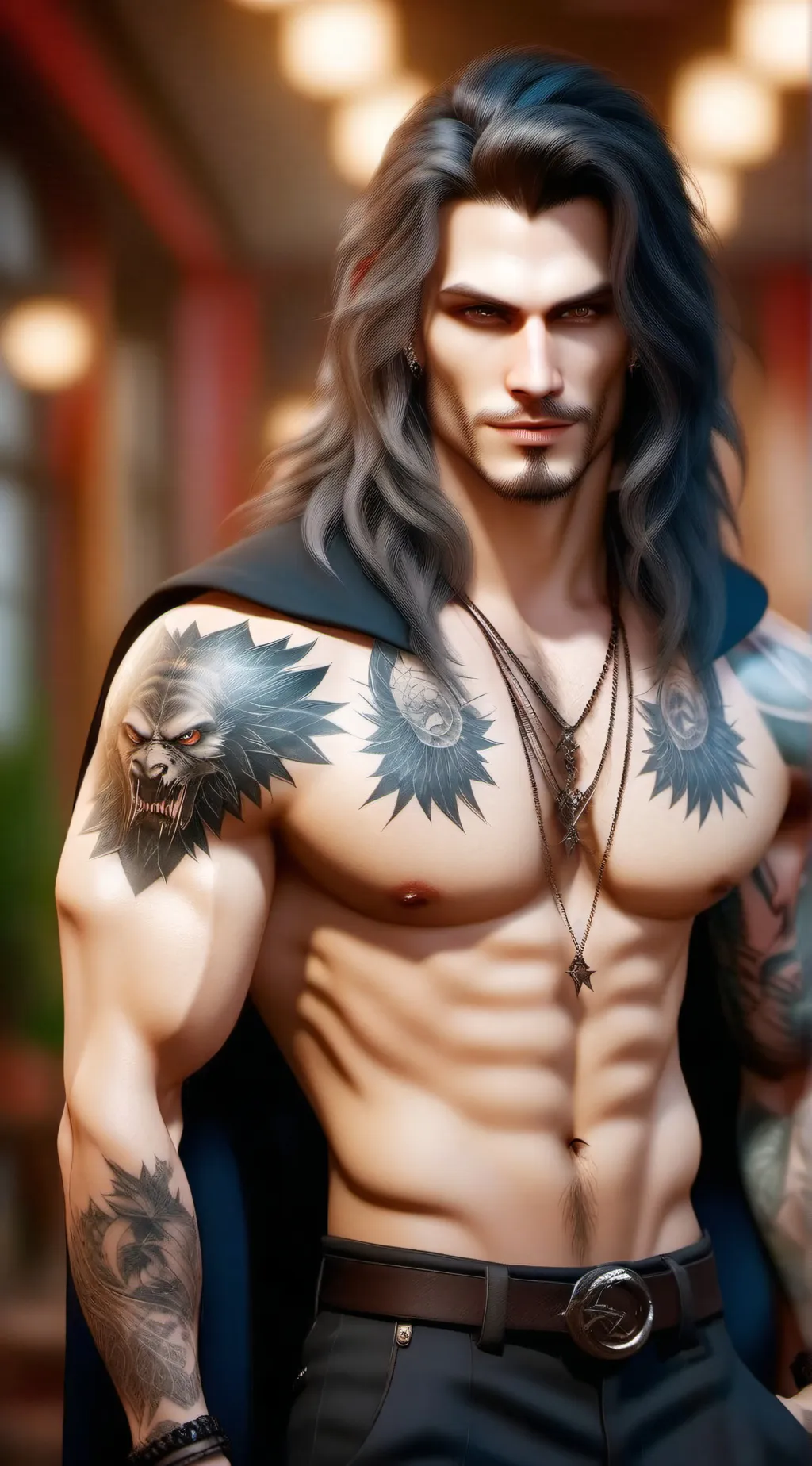 ai character: Grey background