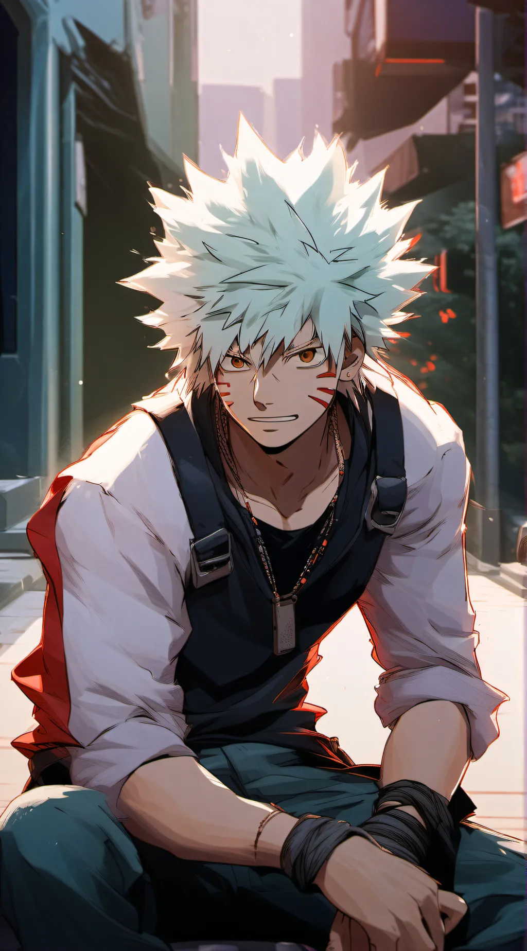 ai character: Katzuki Bakugou  background