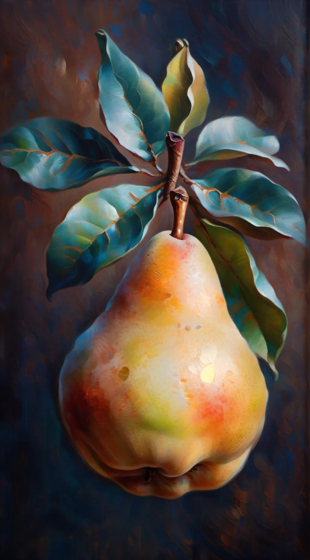ai character: pear 🍐 background
