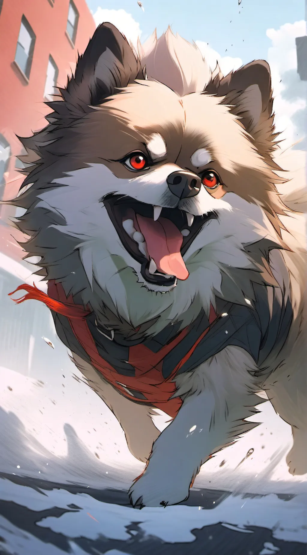 ai character: Pomeranian Bakugo  background